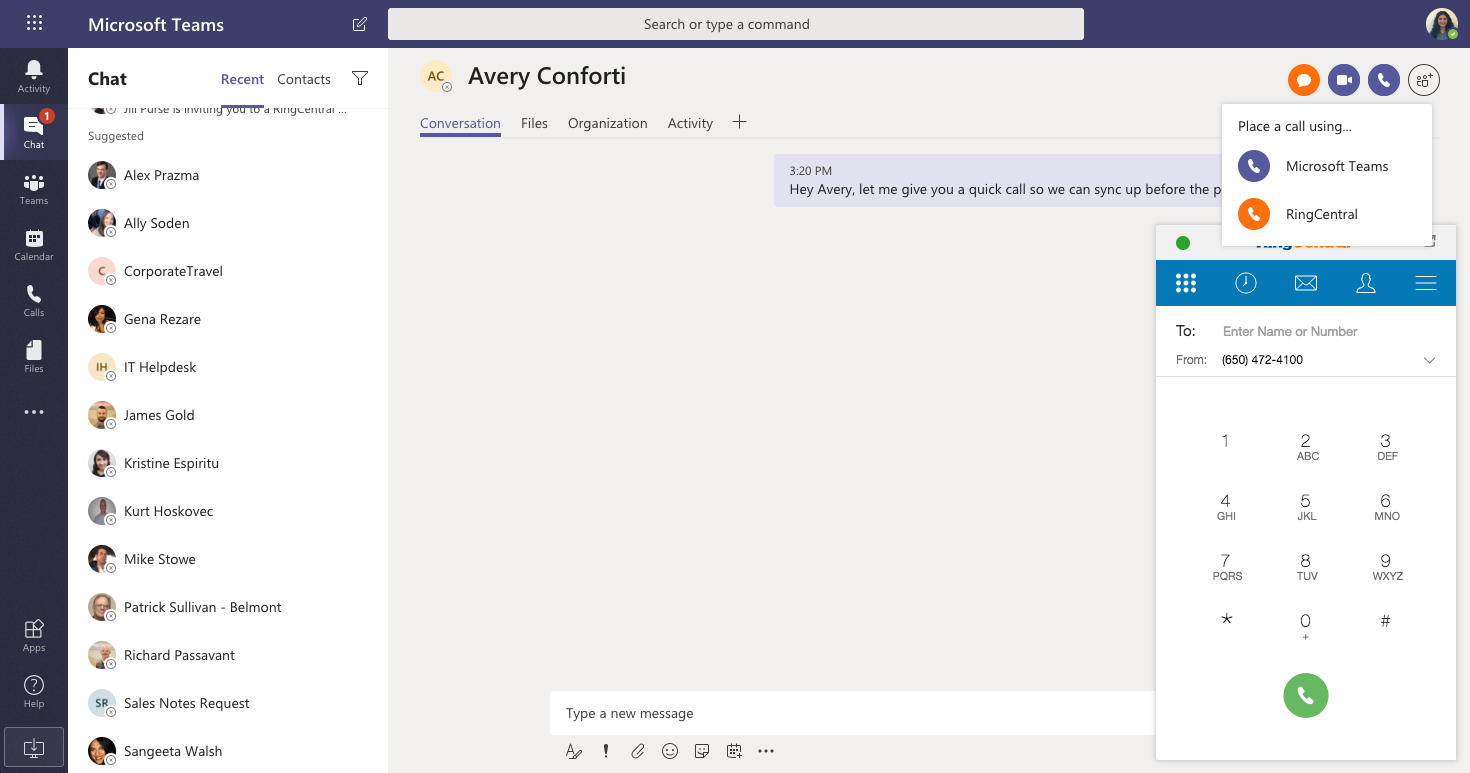 RingCentral for Microsoft Teams
